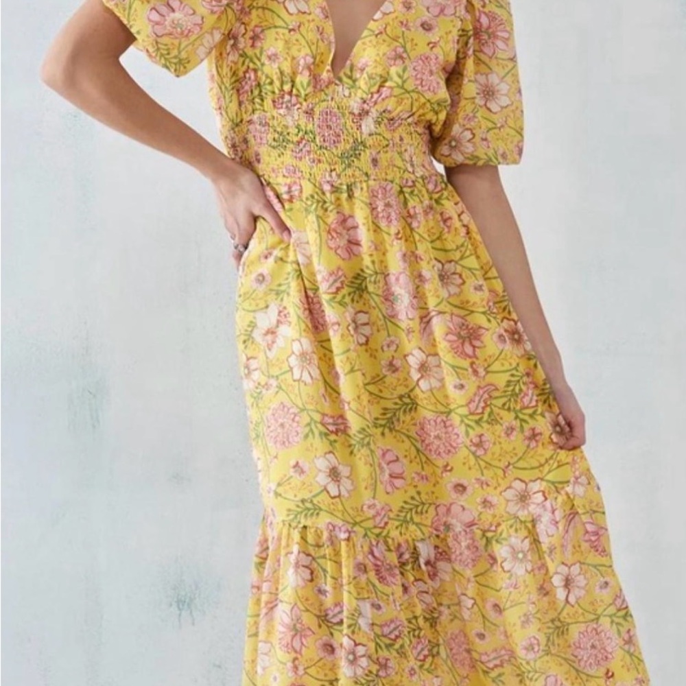 Billabong Yellow Floral Maxi Surfer Girl Dress
